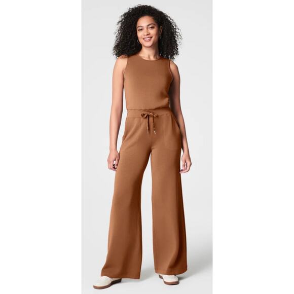Spanx Pants - SPANX Cocoa Airessentials Sleeveless Jumpsuit NEW Size 1X Petite